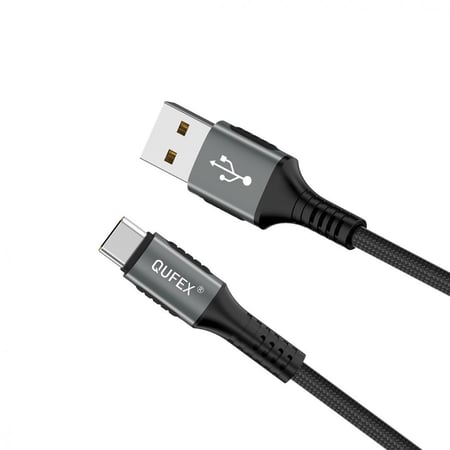 سلك شاحن كيبل تايب سي قماشي من QUFEX يدعم الشحن السريع بسرعة 5A