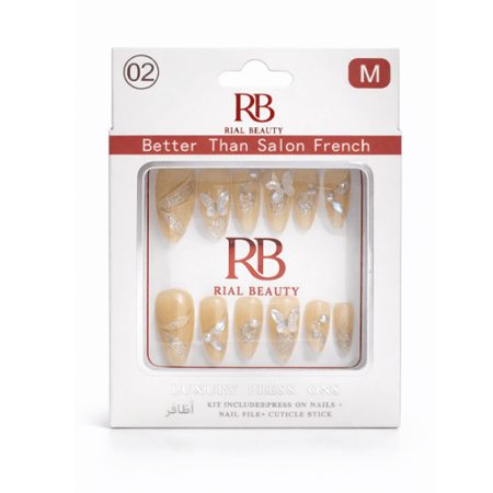أظافر تركيب ريال بيوتي – فرنش نيود بيج مع كريستال (02