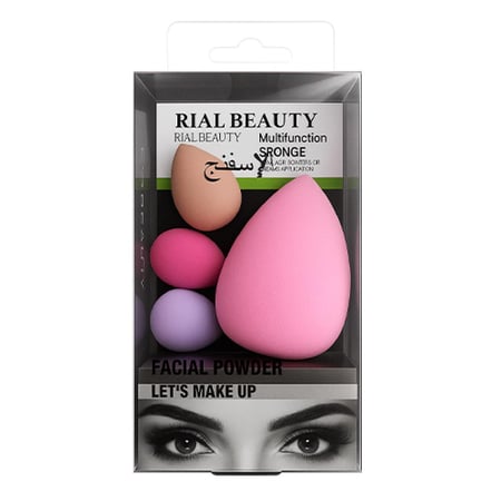 طقم إسفنجات مكياج متعددة الاستخدام ريل بيوتي-4 قطع