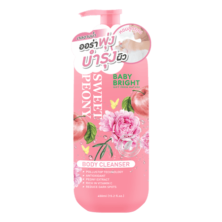 غسول الجسم برائحة الفاوانيا الحلوة من بيبي برايت 450 مل