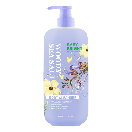 غسول الجسم بملح البحر الخشبي من بيبي برايت 450 مل