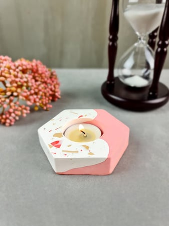 قالب سيليكون صناعة يدوية شمعدان سداسى صغير