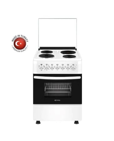 فرن كهرباء جنرال سوبريم 55*50 سم 4 عيون حجر  ابيض  تركي - GS5055EFW