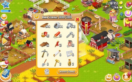 مزرعة ادوات حظيرة مستوى 50 حظيرتها (3000) هاي داي