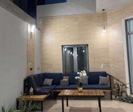 تفصيل جلسة حديد مع خشب نصف متر