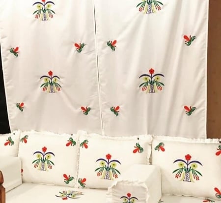 طقم جلسة تطريز قطري سكري