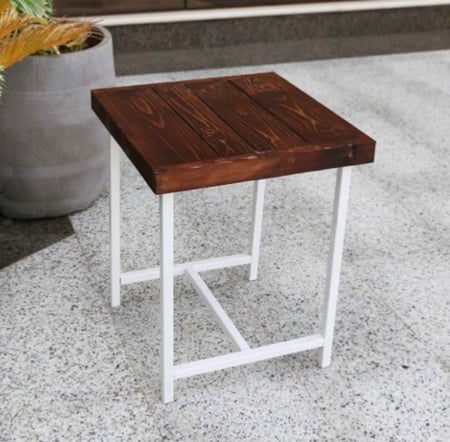 طاولة خدمة حديد أبيض أو أسود مربعة مقاس 40في40سم سم