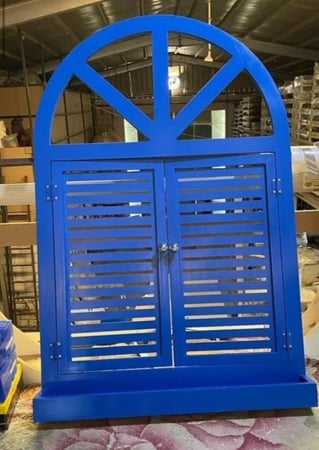 شباك زينة يوناني جداري (أزرق)