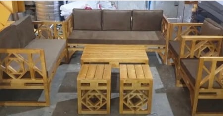 طقم جلسة خشب7 اشخاص(اسلامي)