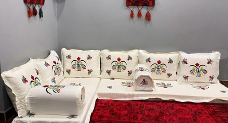 طقم جلسة تطريز قطري سكري