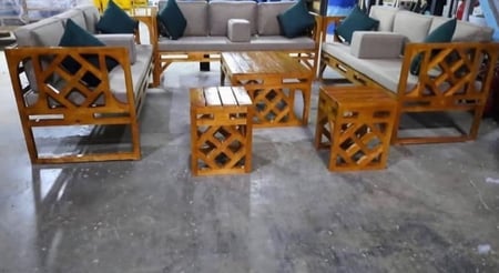 طقم جلسة خشب 9 اشخاص (معين)