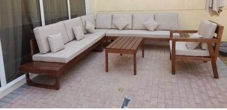 تفصيل جلسة خشب بالمقاس(نص متر)