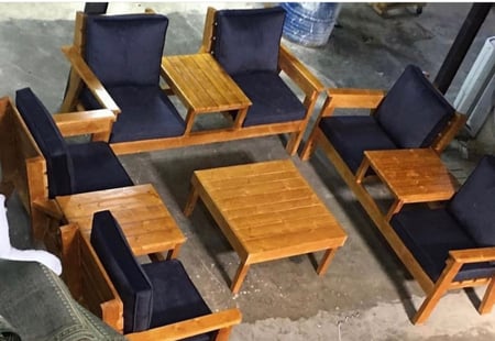 طقم جلسة خشب لست أشخاص