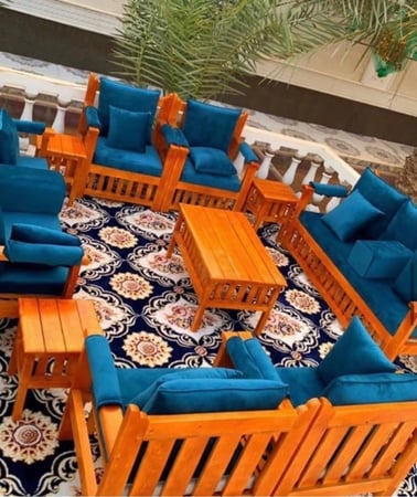 طقم جلسة  خشب 10 اشخاص