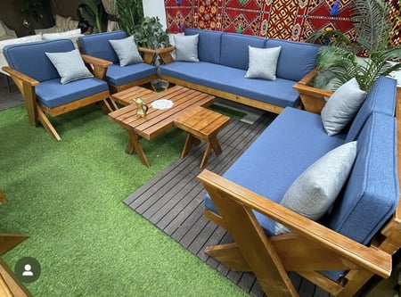 طقم جلسة خشب7 اشخاص(ضرب)