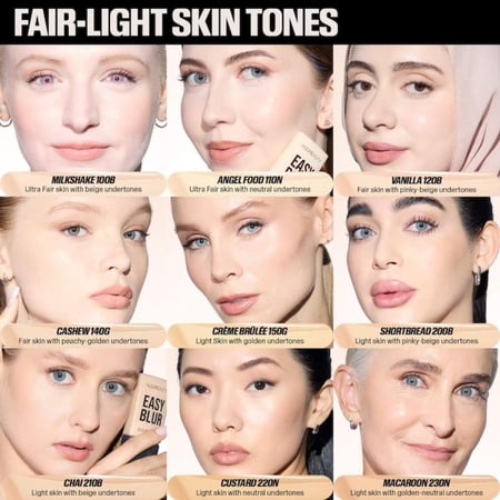 HUDA BEAUTY Easy Blur Natural Airbrush Foundation with Niacinamide - Shortbread 200B