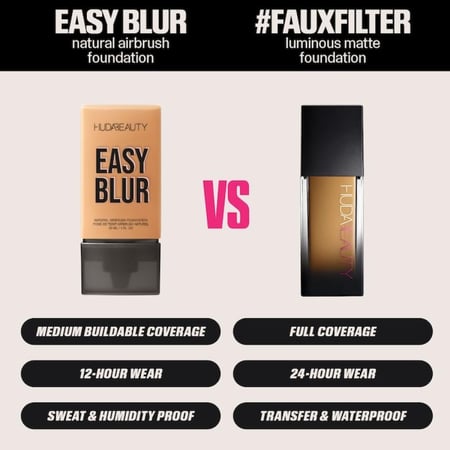 HUDA BEAUTY Easy Blur Natural Airbrush Foundation with Niacinamide - Shortbread 200B