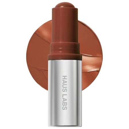 HAUS LABS Color Fuse Longwear Hydrating Glassy Lip + Cheek Blush Balm Stick  - Glassy Cinnamon