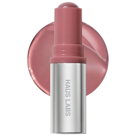 HAUS LABS Color Fuse Longwear Hydrating Glassy Lip + Cheek Blush Balm Stick  - Glassy Hibiscus