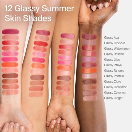 HAUS LABS Color Fuse Longwear Hydrating Glassy Lip + Cheek Blush Balm Stick  - Glassy Cinnamon