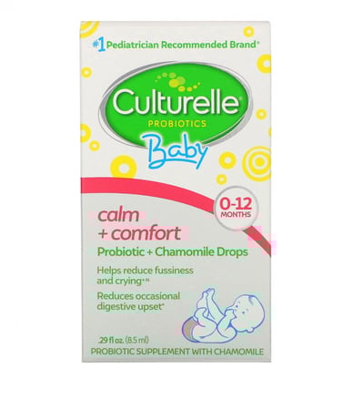 بروبيوتيك للأطفال، تهدئة + راحة، بروبيوتيك + قطرات البابونج، 0-12 شهرًا
