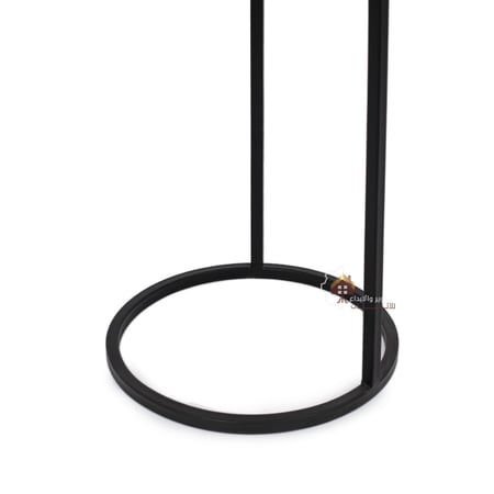 طاولة خدمة قاعدة حديد لون أسود وسطح زجاج لون أسود شفاف