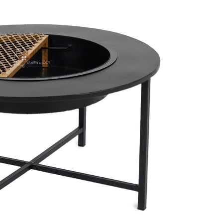 منقل حطب شكل دائري حديد لون اسود