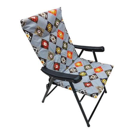 كرسي قابل للطي للرحلات والتخييم لون رصاصي