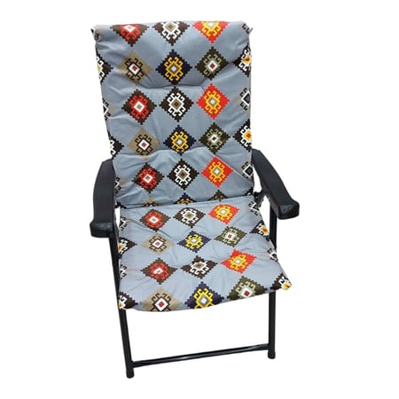 كرسي قابل للطي للرحلات والتخييم لون رصاصي