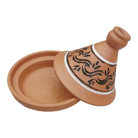 طاجن فخار منقوش بدون لمعه