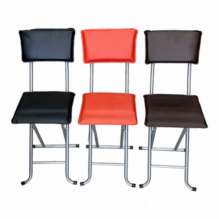 كرسي صلاة قابل للطي بظهر اسفنجي مريح لون اسود