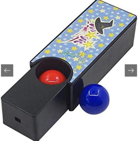 خدعة صندوق تغيير الكرة الحمراء إلى زرقاء أو إخفائها، بلاستيك