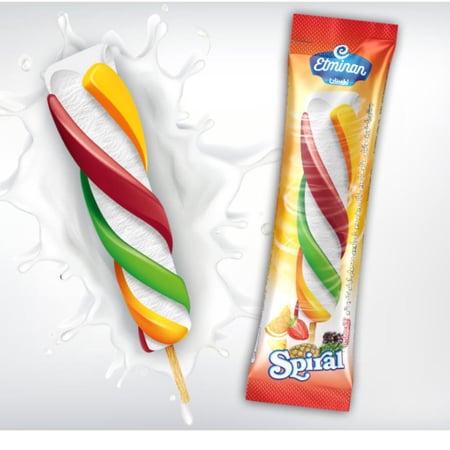 آيس كريم إيراني فانيليا ، ممزوج بدهن نباتي وثلج فواكه (حلزون الفواكه) توصيل فقط