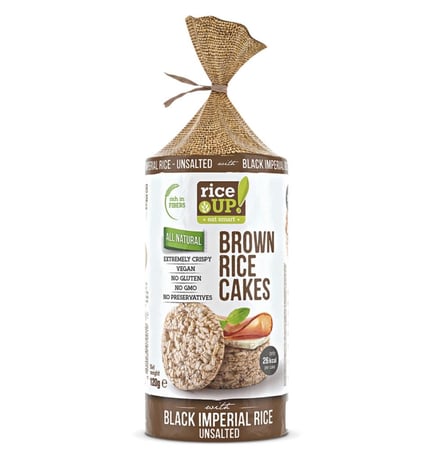 ايس أب كيك حبوب الأرز غير مملح مع الأرز الأسود 120جرام