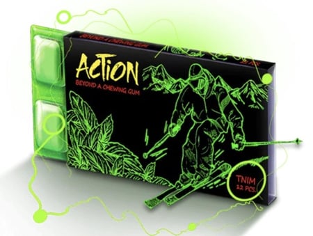 علكة نعناع  "TNIM Ski Mint" Action Dragee للمضغ - خالية من السكر والزيليتول (تحتوي على 12 قطعة علكة)