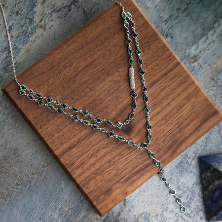 سلسال ملون دورين بتصميم مميز مطعّم بالزركون