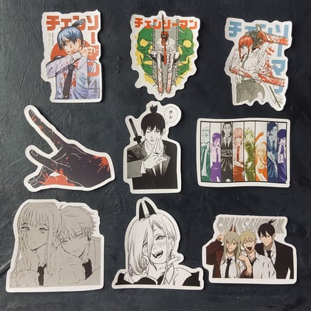 ستيكرات انمي رجل المنشار Anime Chainsaw Man Waterproof Stickers CHA2