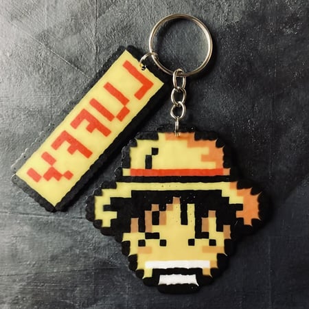 ميدالية لوفي ون بيس صناعة يدوية Luffy One Piece Keychain Charm Handmade