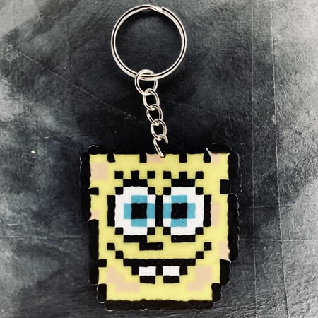 ميدالية سبونج بوب SpongeBob Keychain Charm Handmade