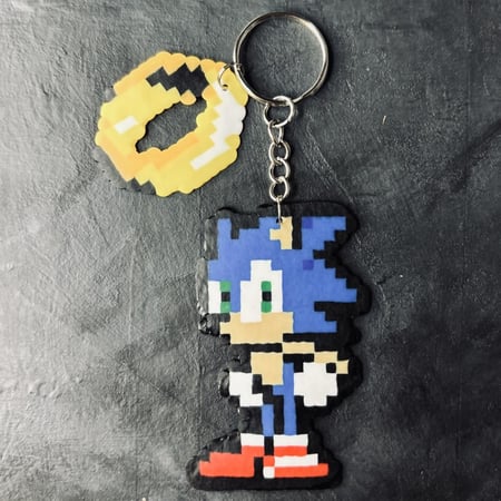 ميدالية سونيك Sonic Keychain Charm Handmade