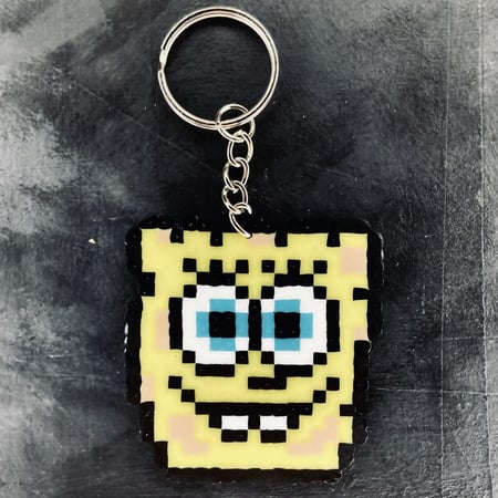 ميدالية سبونج بوب SpongeBob Keychain Charm Handmade