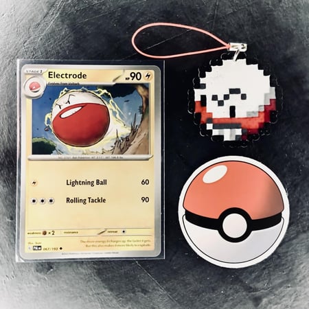 ميدالية إليكترويد صناعة يدوية Electrode Retro Pixel Keychain Charm Handmade