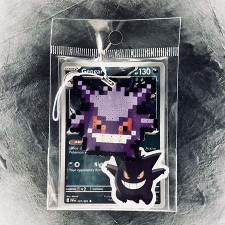 ميدالية جينجار صناعة يدوية Gengar Retro Pixel  Keychain Charm Handmade