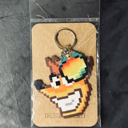 ميدالية كراش بانديكوت Crash Bandicoot Keychain Charm Handmade