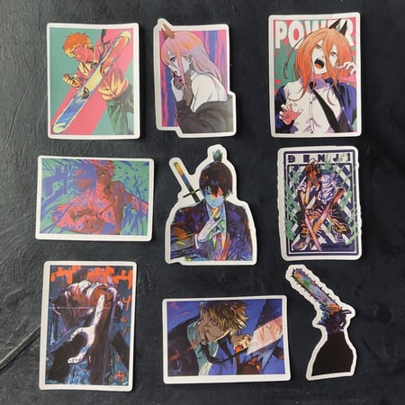 ستيكرات انمي رجل المنشار Anime Chainsaw Man Waterproof Stickers CHA3