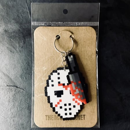 ميدالية جيسون صناعة يدوية Jason Voorhees Keychain Charm Handmade