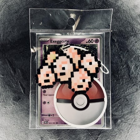 ميدالية إيكزكيوت صناعة يدوية Exeggcute Retro Pixel Keychain Charm Handmade