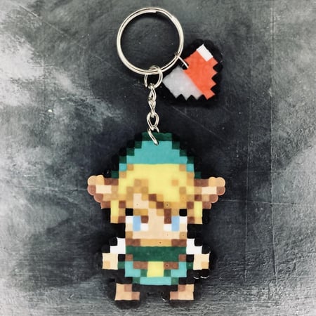 ميدالية لينك زيلدا The Legend Of Zelda Link Keychain Charm Handmade