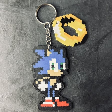 ميدالية سونيك Sonic Keychain Charm Handmade