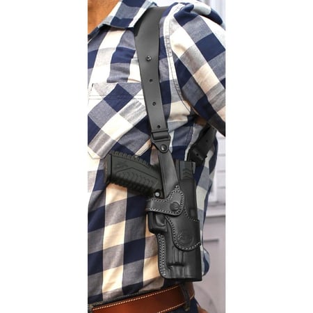 جراب كتف جلدي عمودي أسود فاخر D105 D172 D153 حافظة مخزن